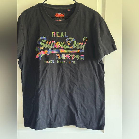 Superdry Black Short Sleeve Tee with Vintage Logo - Picture 3 of 10